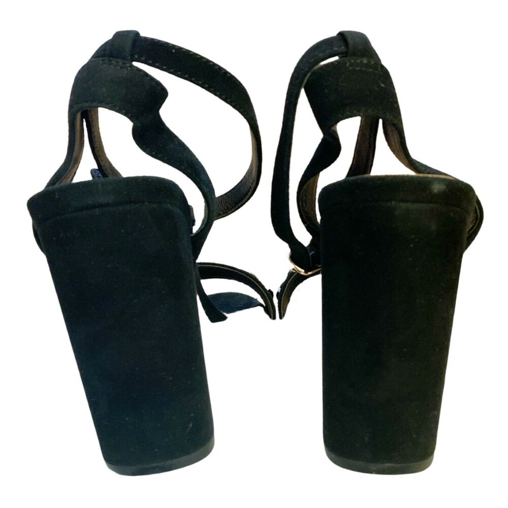 SANDRO PARIS Black Suede Sandals Gina Block Heels Studded Detail 40 / 9-9.5 NWB - Picture 9 of 11